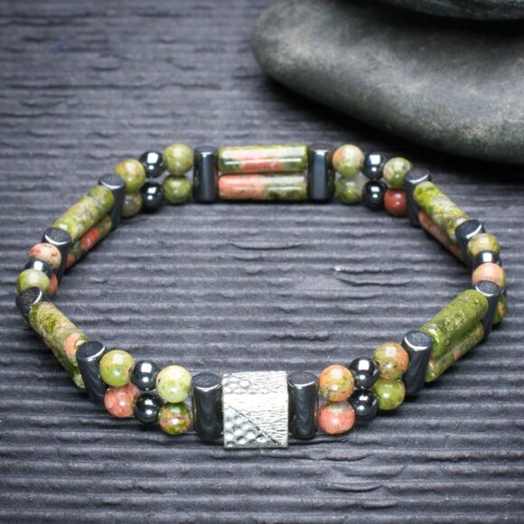 Unakite Double Power Bracelet - Picture 1 of 2